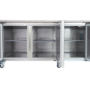 Hamoki SH3000/800M - 3 Door Refrigerated Pizza Prep / Sandwich Counter with Granite Worktop and Gastronorm Well for 10 x 1/3GN Pans - Fitted Castors - 800mm Deep - 650ltr
