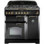 Rangemaster CDL90DFFBLB Classic Deluxe 90cm Dual Fuel Range Cooker - Black & Brass