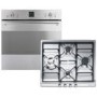 Smeg Clsssic SF399 Multifunction Electric Built-in Single Oven And SER60SGH Four Burner Gas Hob Package - Stainless Steel