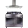 CDA 90cm Gas Range Cooker With Free Curved Glass Chimney Hood - Stainless Steel