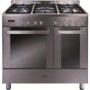 CDA 90cm Dual Fuel Range Cooker With Free Curved Glass Chimney Hood - Stainless Steel