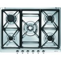 A2/SE70SGH-5 Refurbished Smeg Classic 70cm Gas Hob with Cast Iron Pan Stands Stainless Steel