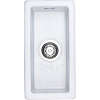 GRADE A1 - As new but box opened - Rangemaster Rustique 0.5 Bowl Undermount Ceramic Sink - White
