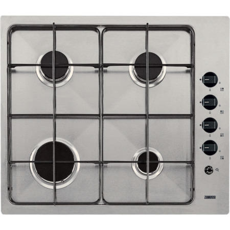 Zanussi Electric Fan Oven Gas Hob and Glass Chimney Hood Pack in Stainless steel