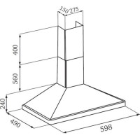 Rangemaster 60cm Chimney Hood in Black and Chrome