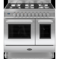 GRADE A2 - Minor Cosmetic Damage - Britannia RC-9TG-QL-S Q Line Twin Oven 90cm Dual Fuel Range Cooker - Stainless Steel