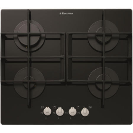 Ex-display &nbsp; Electrolux Four Burner 60cm Gas-on-glass Hob in Black