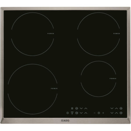 Ex Display - As New - AEG HK634200XB OptiFit 60cm Touch Control Induction Hob - Stainless Steel Trim