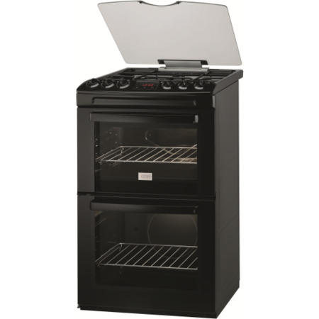 Zanussi ZCG551GNC Double Oven 55cm Gas Cooker in Black