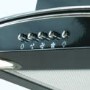 GRADE A1 - As new but box opened - ElectriQ eIQCHCGBB60 60cm Curved Black Glass Chimney Cooker Hood Satin Black