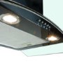 GRADE A1 - As new but box opened - ElectriQ eIQCHCGBB60 60cm Curved Black Glass Chimney Cooker Hood Satin Black
