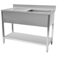 STSK-126L Hamoki 1200mm Wide Single Bowl Stainless Steel Sink Left Hand Drainer 600mm Deep