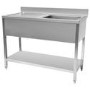 STSK-126L Hamoki 1200mm Wide Single Bowl Stainless Steel Sink Left Hand Drainer 600mm Deep