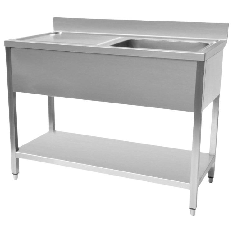 STSK-126L Hamoki 1200mm Wide Single Bowl Stainless Steel Sink Left Hand Drainer 600mm Deep