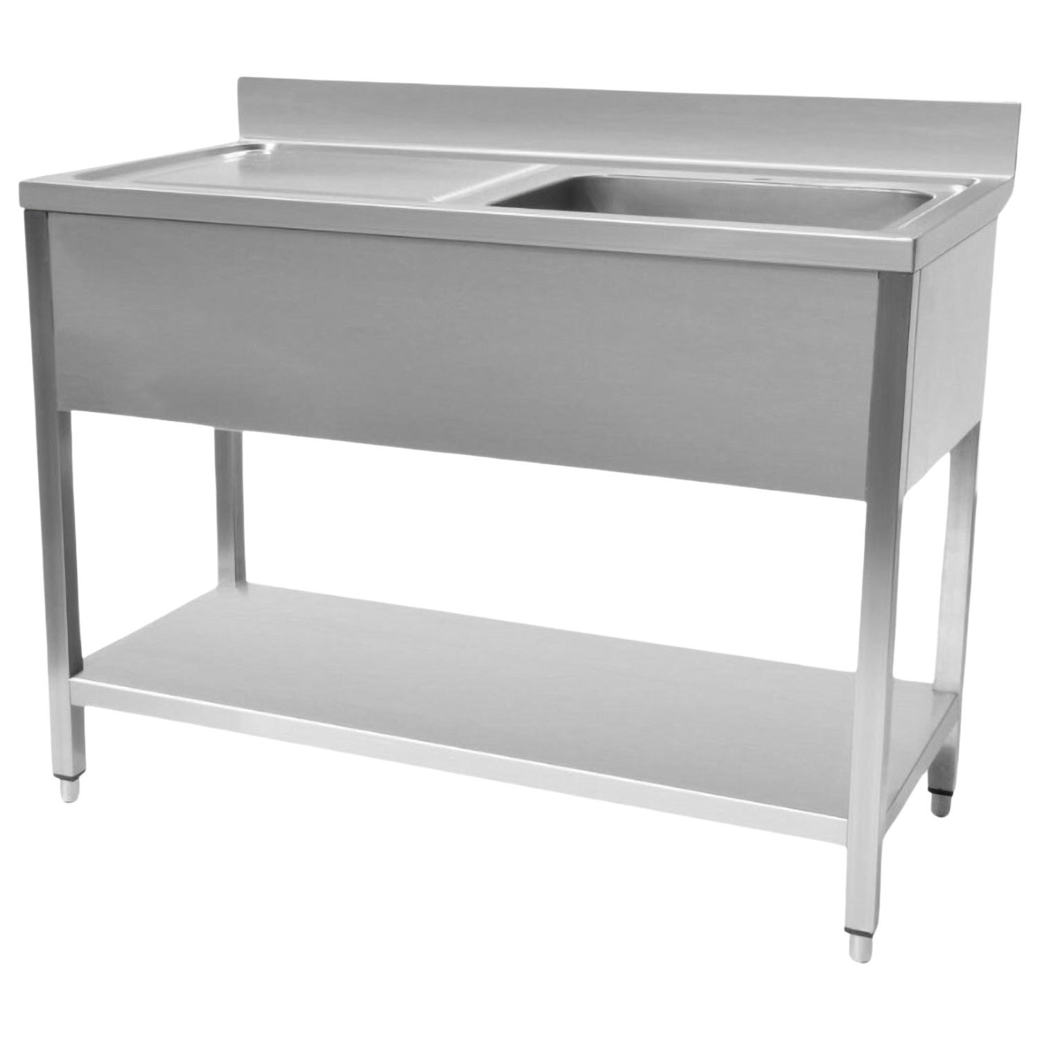 Hamoki STSK-127L Heavy Duty Single Bowl Stainless Steel Sink Left Hand Drainer 1200mm Wide 700mm Deep