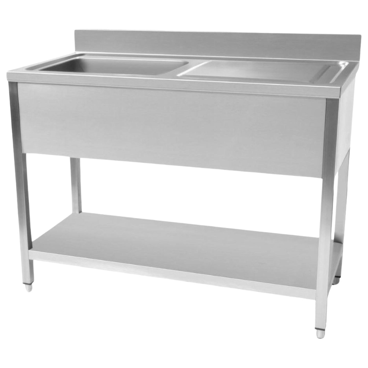 Hamoki STSK-147R Heavy Duty Single Bowl Stainless Steel Sink Right Hand Drainer 1400mm Wide 700mm Deep