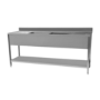 STSK-206 Hamoki 2000mm Wide Double Centre Bowl Stainless Steel Sink Double Drainer 600mm Deep