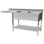Hamoki Stainless Steel Dishwasher Sink 1600mm Wide x 600mm Deep - Double Bowl Left Hand Drainer STSD-166L