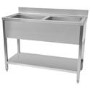 Hamoki STSK-126D Double Bowl Stainless Steel Catering Sink- Centre Bowls. 1200mm Wide. 600mm Deep. Ideal For Smaller Spaces