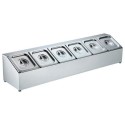 231052 Hamoki Stainless Steel GN Holder with 6 x 1/6 GN Pans & Lids