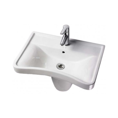 600mm Ergonomic Concave Semi Pedestal Basin - AKW