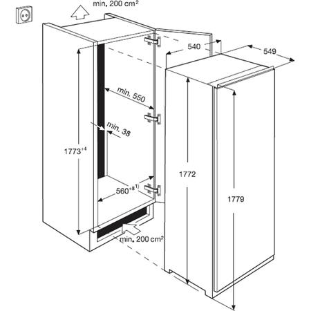 AEG SKS71840S0 Large Capacity In-column Integrated Fridge with 4 Star Freezer Compartment