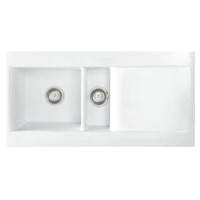 Astracast LS15WHHOMESK Liscio 1.5 Bowl Reversible Drainer Ceramic Sink in Gloss White
