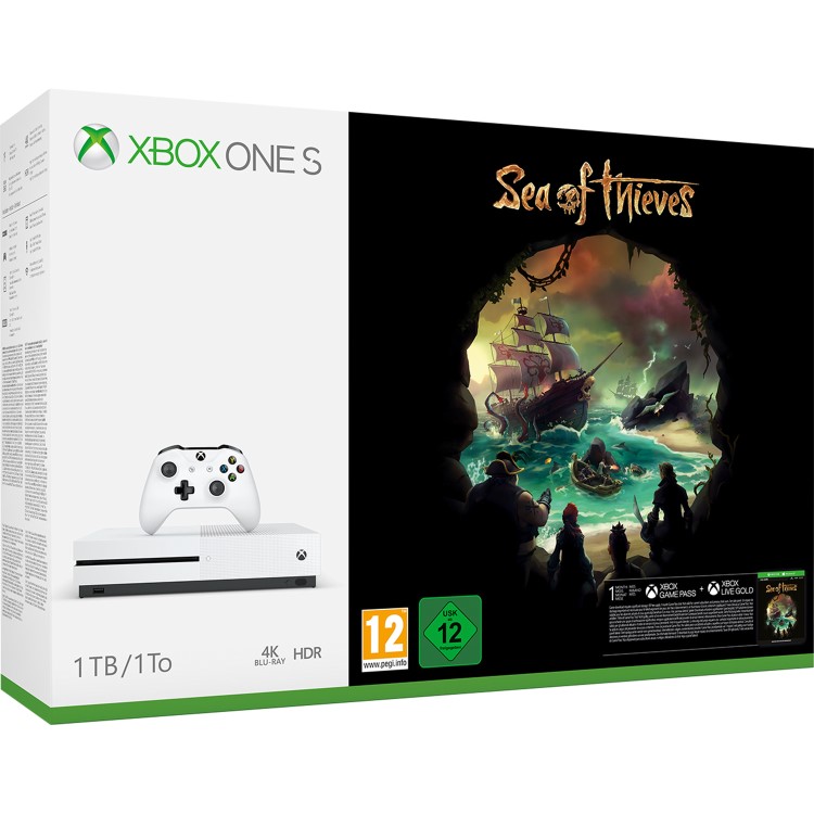 Xbox One S 1TB Console with Sea of Thieves - White