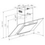 GRADE A1 - electriQ 90cm Angled Glass and Steel Designer Cooker Hood