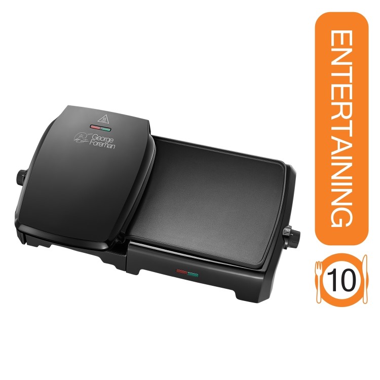 GRADE A1 - George Foreman 23450 Variable Temperature Large Grill & Griddle - Black