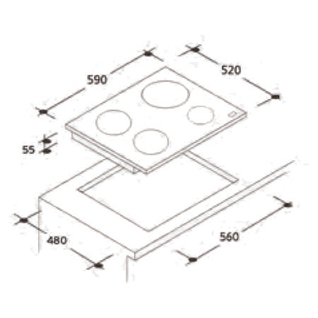 Candy CI640C 60cm Induction Hob Black