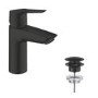 Grohe Start SilkMove EnergySaving Cloakroom Mono Basin Mixer Tap with Waste - Matt Black