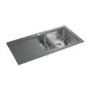 GRADE A1 - As new but box opened - Rangemaster CGE9852RSI Cubix Gemini 985x508 1.5 Bowl RHD Silver Sink
