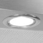 electriQ  60cm Curved Clear Glass Chimney Cooker Hood Stainless Steel 