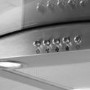 electriQ  60cm Curved Clear Glass Chimney Cooker Hood Stainless Steel 