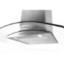 electriQ  60cm Curved Clear Glass Chimney Cooker Hood Stainless Steel 