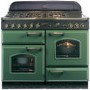Rangemaster 73600 Classic 110cm Natural Gas Range Cooker - Green And Brass