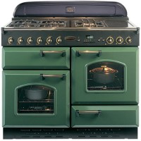 Rangemaster 73600 Classic 110cm Natural Gas Range Cooker - Green And Brass