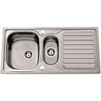 1810 Sink Company VD/100/P/REV/048 VELOREDUO 100i 1.5 Bowl Inset Stainless Steel Sink Left Hand Main Bowl