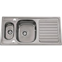 1810 Sink Company VD/101/P/REV/049 VELOREDUO 101i 1.5 Bowl Inset Stainless Steel Sink Central Main Bowl