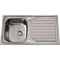 1810 Sink Company 1 Bowl Reversible Drainer Stainless Steel Chrome Inset Kitchen Sink