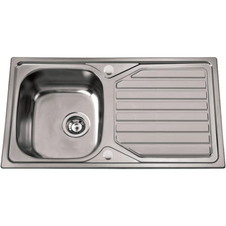 1810 Sink Company 1 Bowl Reversible Drainer Stainless Steel Chrome Inset Kitchen Sink