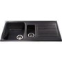 CDA KG42BL Composite One and A Half Bowl Granite Sink in Black