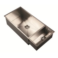 1810 Sink Company ZD/7018/U/D/S/072 ZENDUO 700/180U Grande Deep 1.5 Bowl Inset Stainless Steel Sink Right Hand Small B