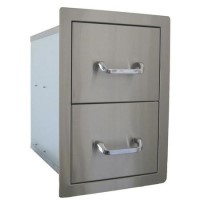 Beefeater Outdoor BBQ Kitchen Double Drawers - Stainless Steel Beefeater Outdoor BBQ Kitchen Double Drawers - Stainless Steel