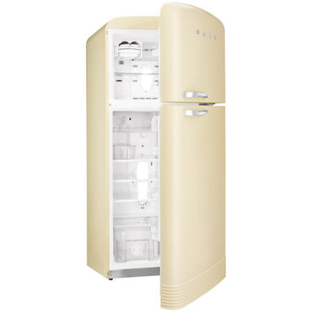 GRADE A1 Smeg Cream 50s Style 80.4 cm Right Hand Hinge Freestanding Fridge Freezer
