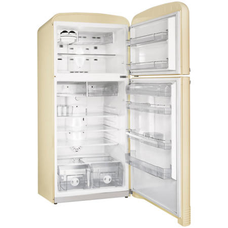 GRADE A1 Smeg Cream 50s Style 80.4 cm Right Hand Hinge Freestanding Fridge Freezer