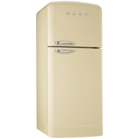 GRADE A1 Smeg Cream 50s Style 80.4 cm Right Hand Hinge Freestanding Fridge Freezer