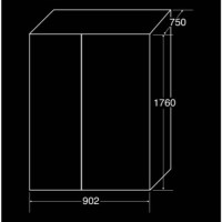 GRADE A2 - Light cosmetic damage - CDA PC70BL Black American Style American Fridge Freezer With Homebar
