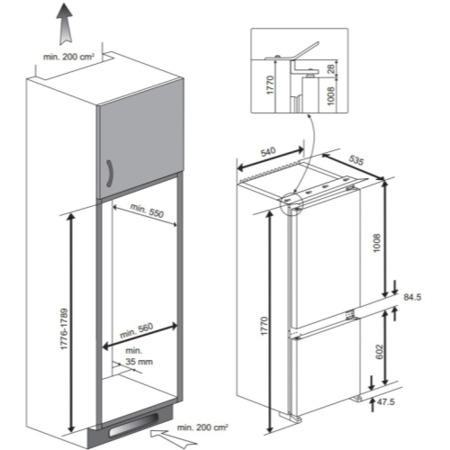 GRADE A1 - As new but box opened - Beko BC73FC 70-30 Frost Free Integrated Fridge Freezer